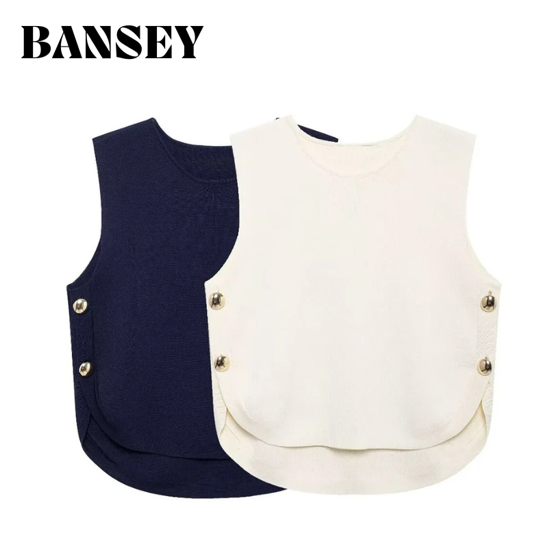 Embellish Knit - 2025 Top elegante sin mangas para