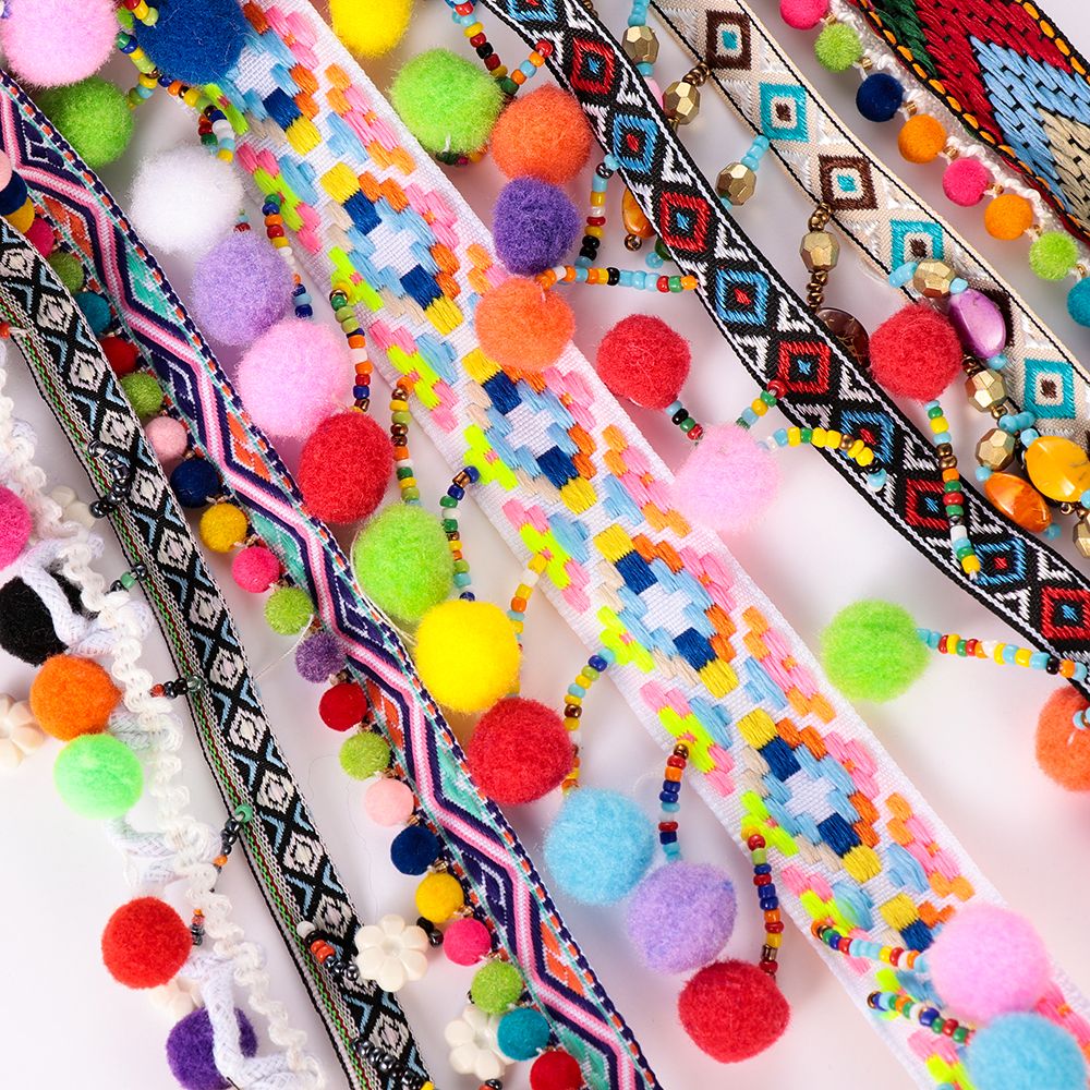 Tassel Fringe Trim - Adorno de encaje con borlas bohemias,