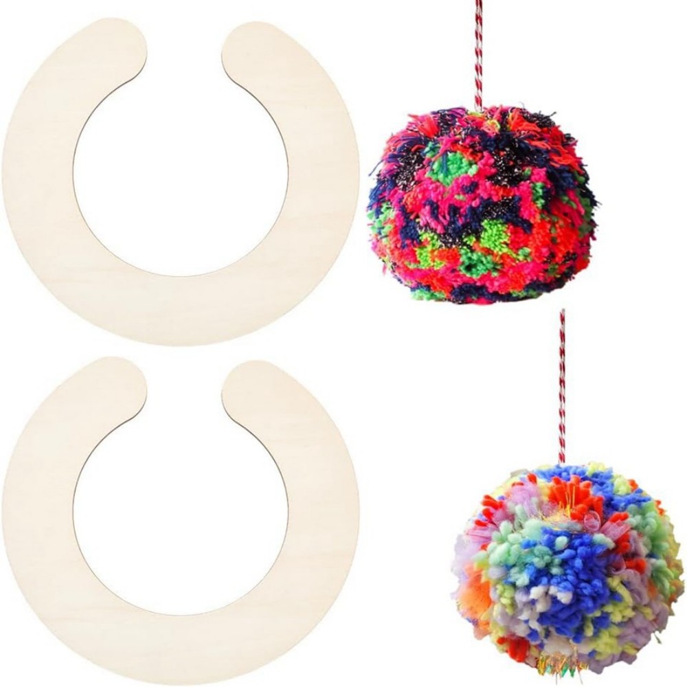 Pom Pom Maker Tool - Juego de pompones de madera de
