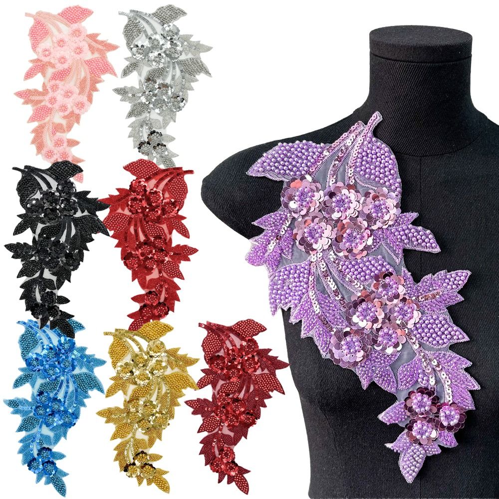 Applique Patch Flower - Parches de Flores 3D con Lentejuelas,