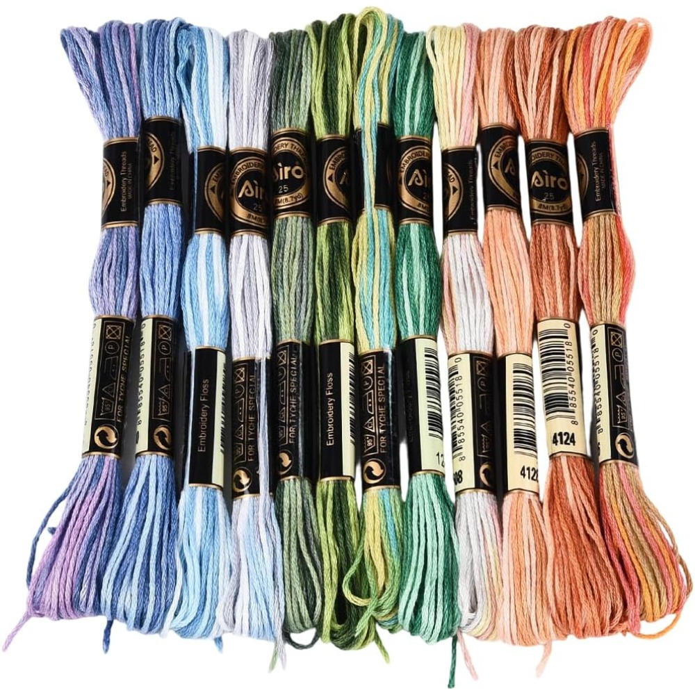 Embroidery Embellishments - 12 rollos de hilo de bordar