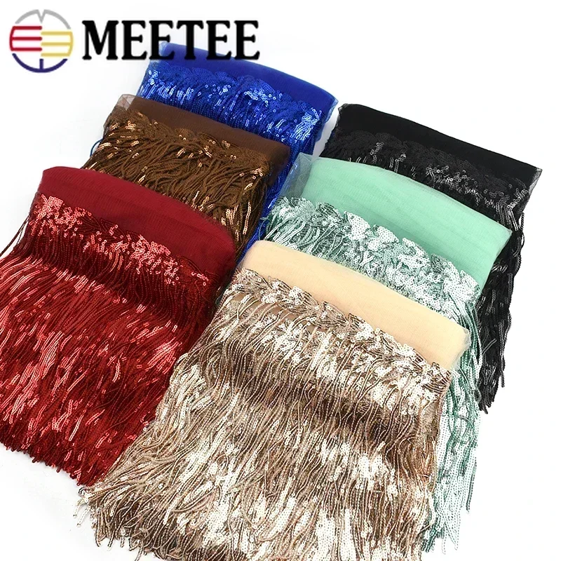 Fringe Ribbon Sewing - Borlas bordadas con lentejuelas, adornos de
