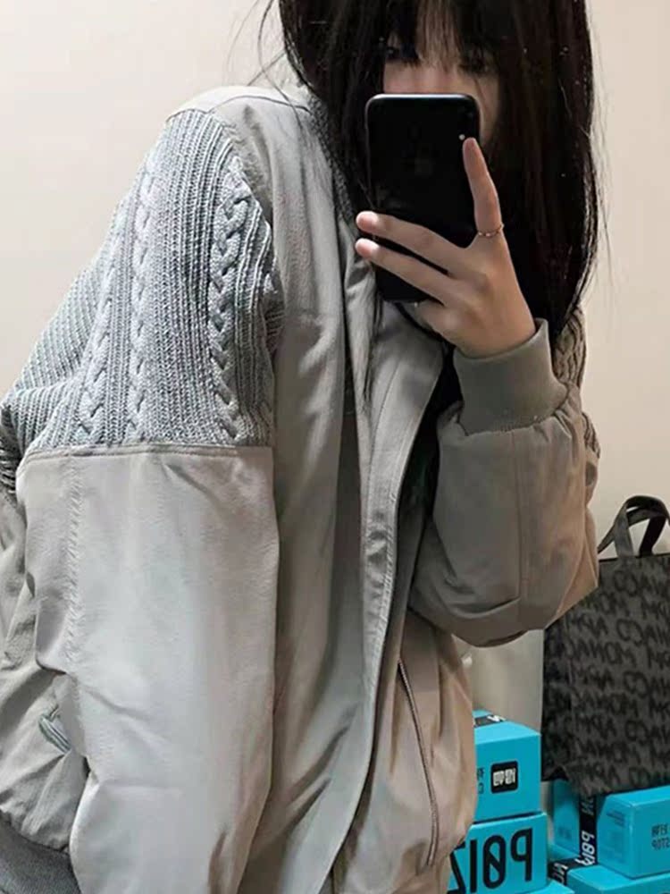 Sequin Fabric Panel - Chaquetas de béisbol coreanas para mujer,