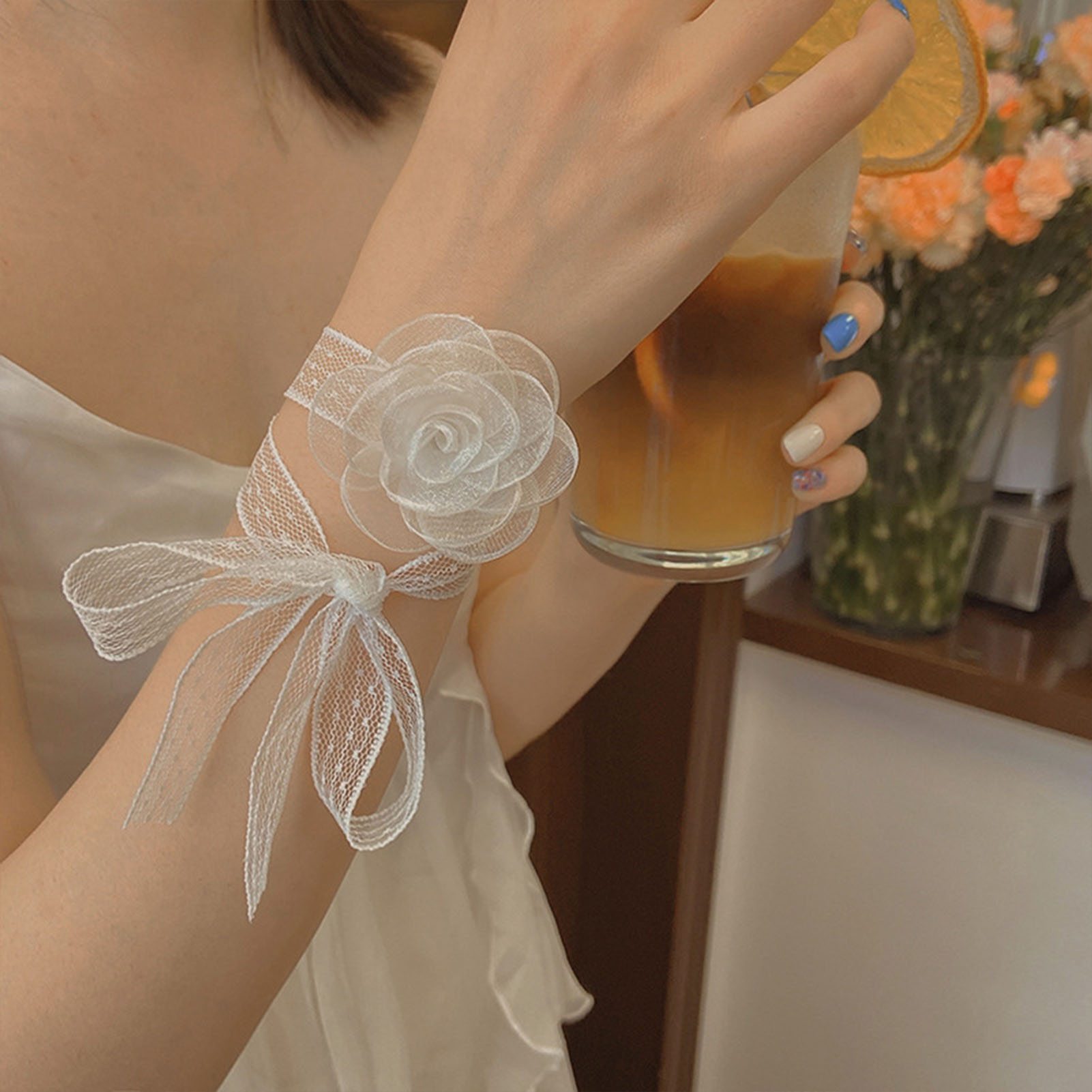 Diadema con lazo de encaje y d - Lace Ribbon Trim reseña y precio