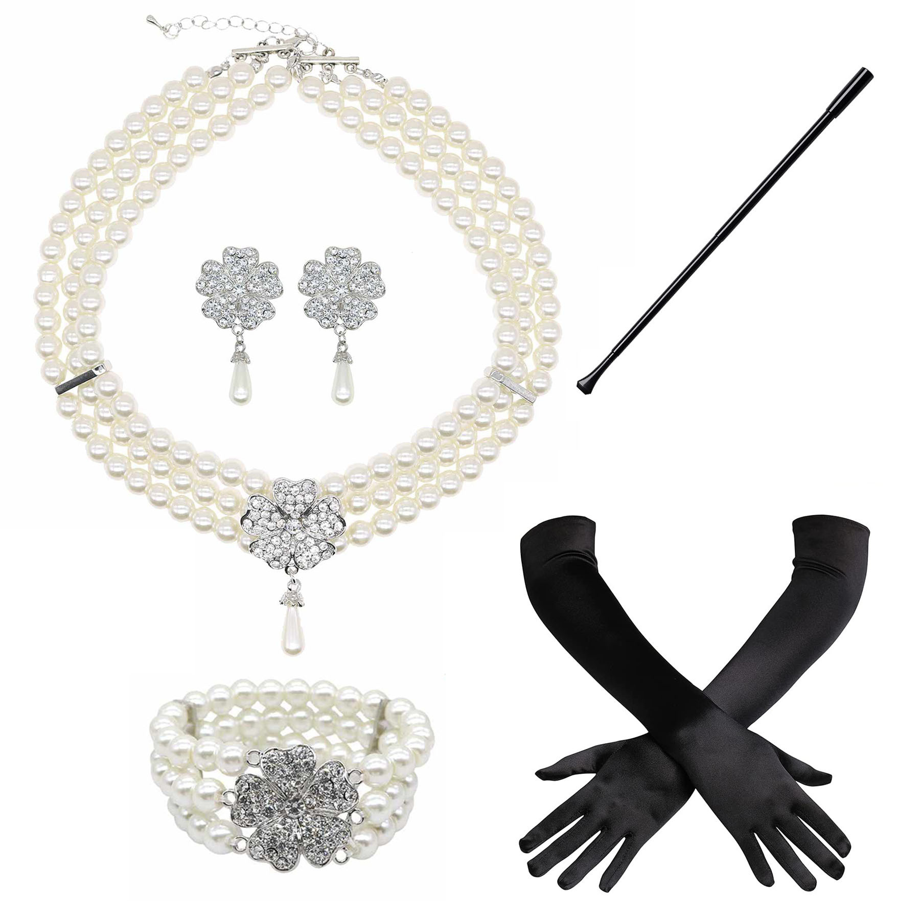 1920s1950s Imitation Pearl Nec - Pearl Trim Chain reseña y precio