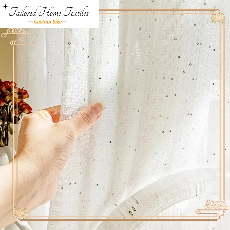 Cortinas transparentes frances - Sequin Fabric Panel reseña y precio
