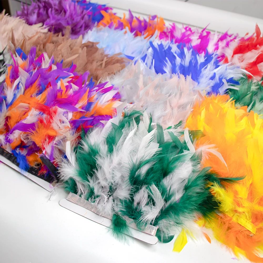 Cinta de plumas de pavo bicolo - Feather Trim Marabou reseña y precio