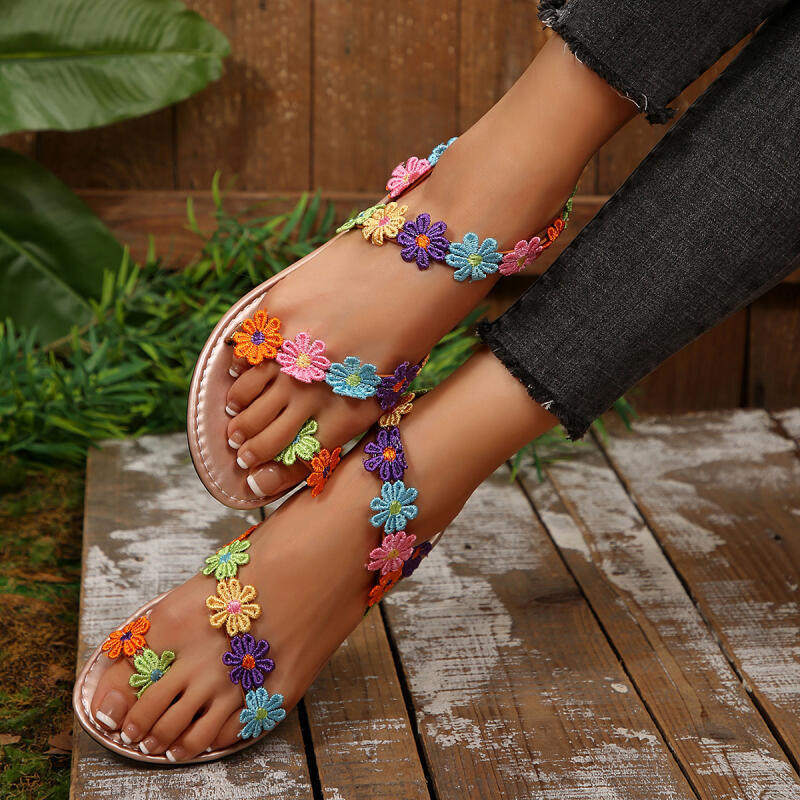 Sandalias de Diseño Bohemio co - Embroidery Embellishments reseña y precio