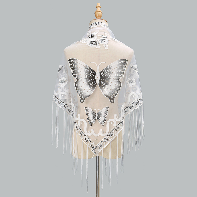 Bufanda triangular de moda con - Tassel Fringe Trim reseña y precio