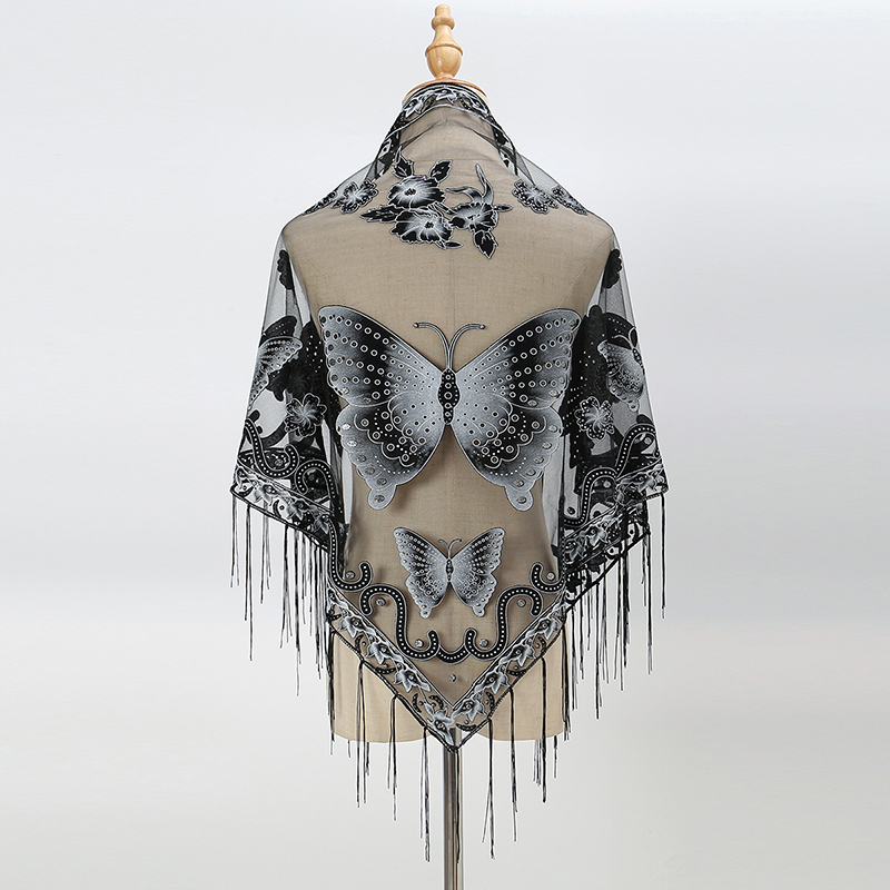 Bufanda triangular de moda con - Tassel Fringe Trim reseña y precio