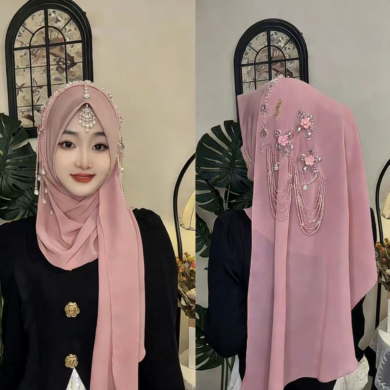 Abaya Hijab para Mujeres Musul - Tassel Fringe Trim reseña y precio