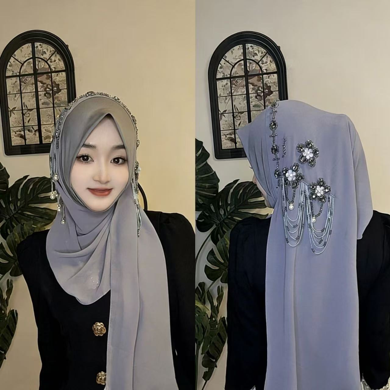 Abaya Hijab para Mujeres Musul - Tassel Fringe Trim reseña y precio