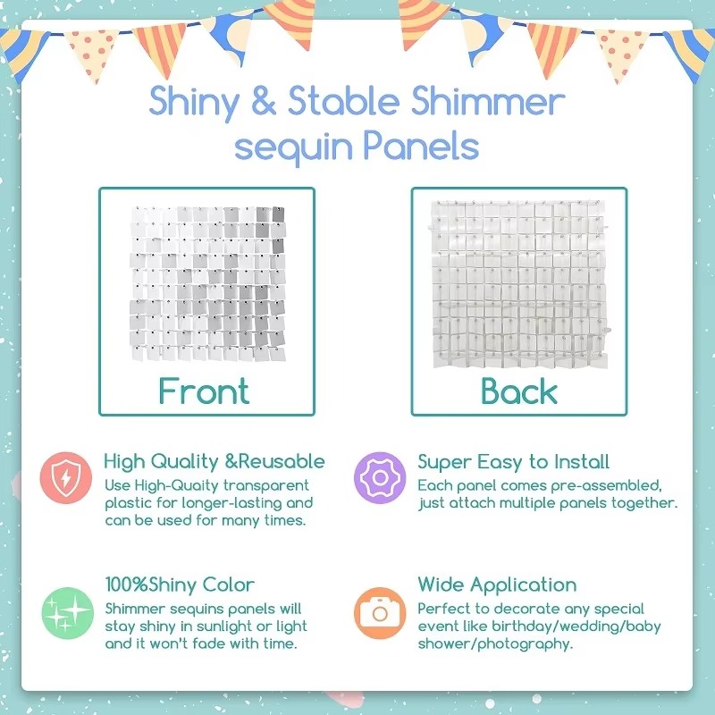 Paneles de Lentejuelas Cuadrad - Sequin Fabric Panel reseña y precio