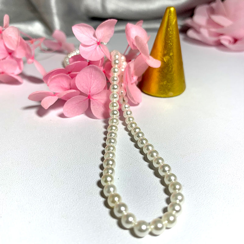 Elegante collar de perlas de c - Pearl Trim Chain reseña y precio