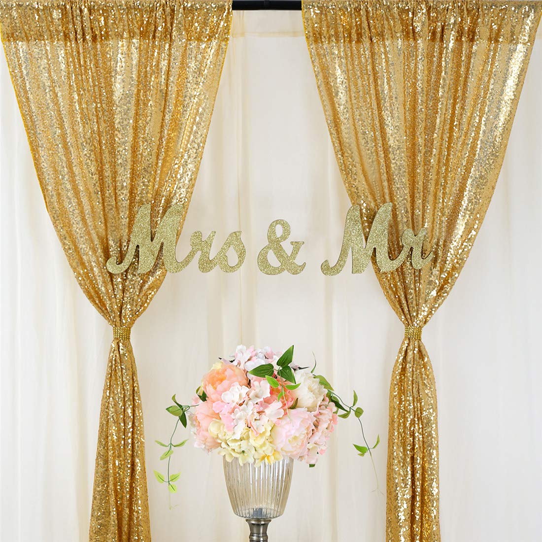 2 uds. Painéis de cortina de f - Sequin Fabric Panel reseña y precio