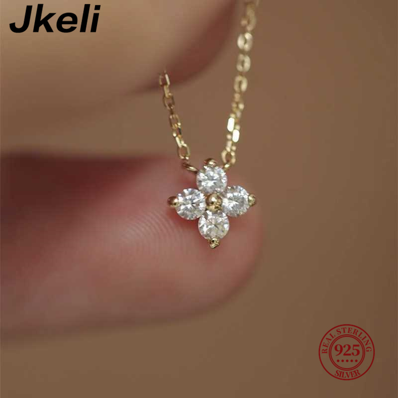 Jkeli-collar pequeño de trébol - Pearl Trim Chain reseña y precio