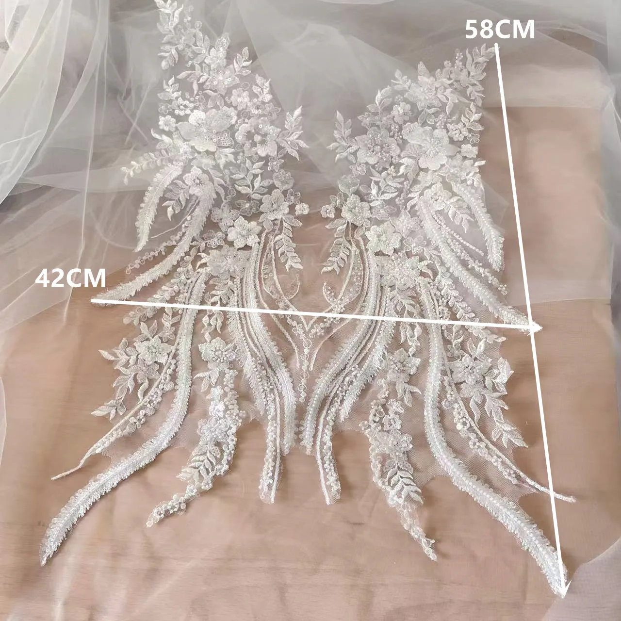 Nuevo vestido de novia 3D con  - Applique Patch Flower reseña y precio