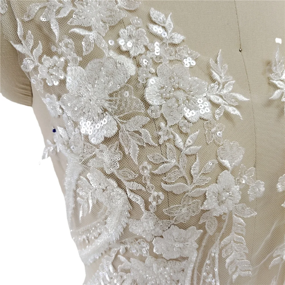 Nuevo vestido de novia 3D con  - Applique Patch Flower reseña y precio