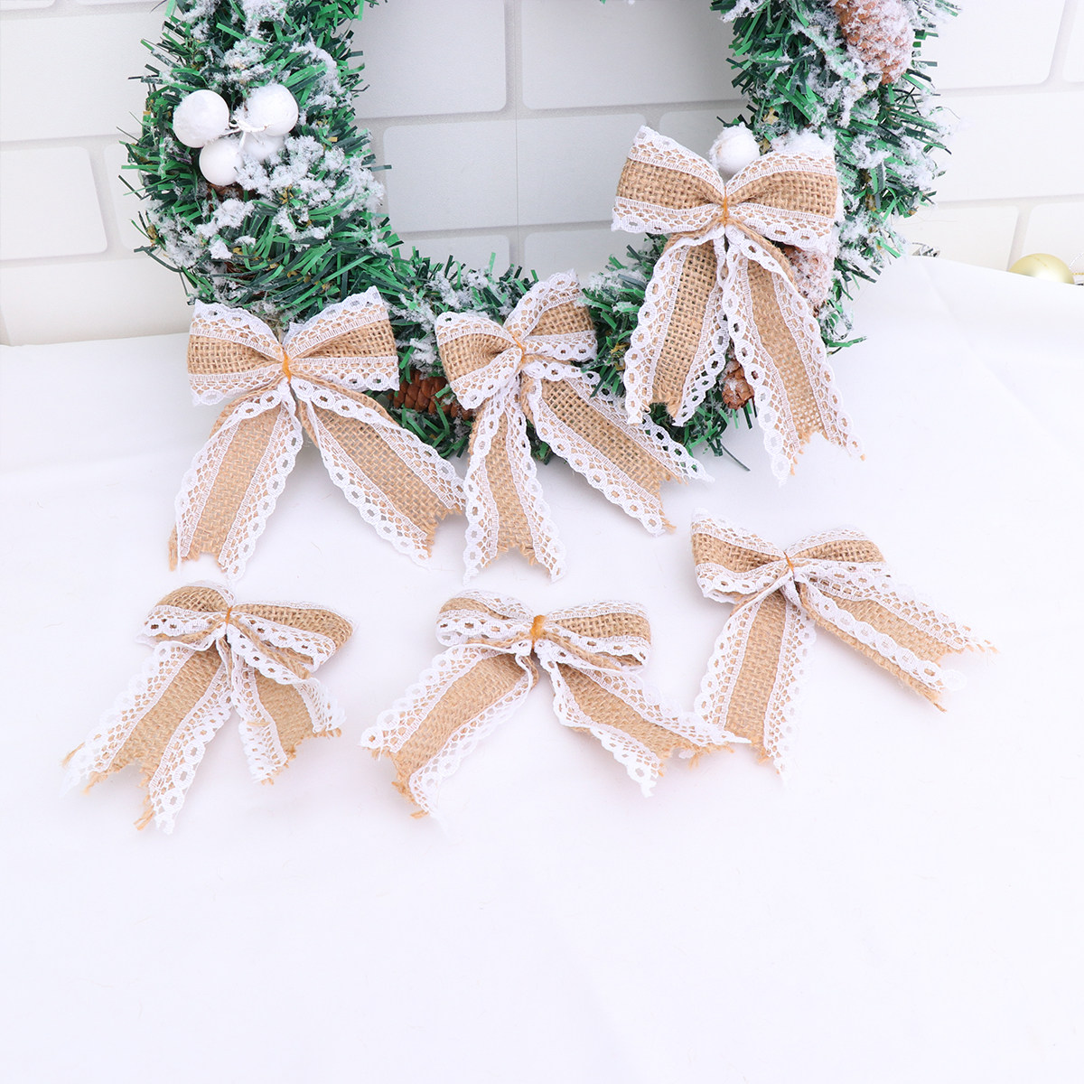 6 Lazos Decorativos de Yute Na - Christmas Craft Embellishment reseña y precio