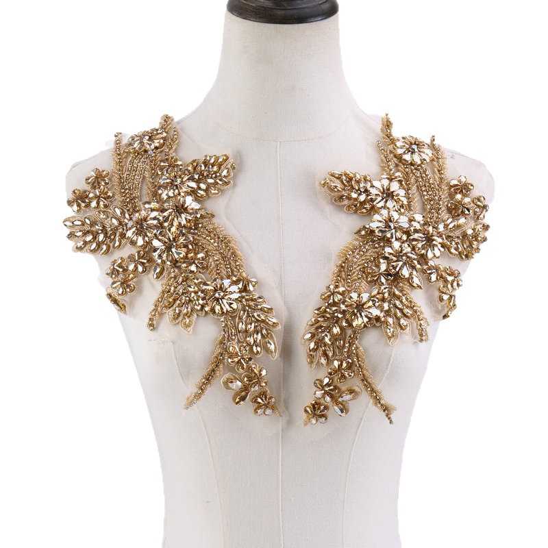Apliques florales con cuentas, - Sew On Rhinestone reseña y precio
